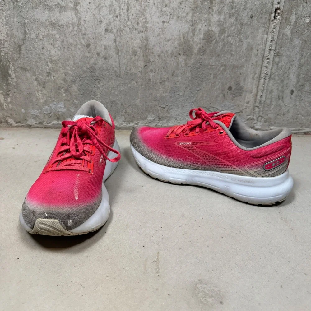 Brooks Glycerin 20 Womens Pink White Running Shoes 1203691B672 Size 10 Medium B